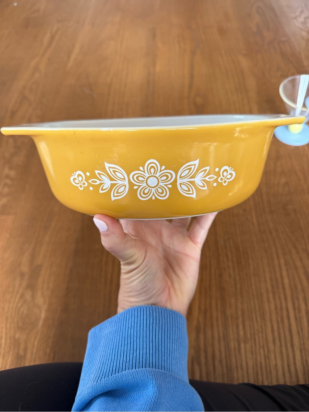 Pyrex vintage gold butterfly oval casserole dish